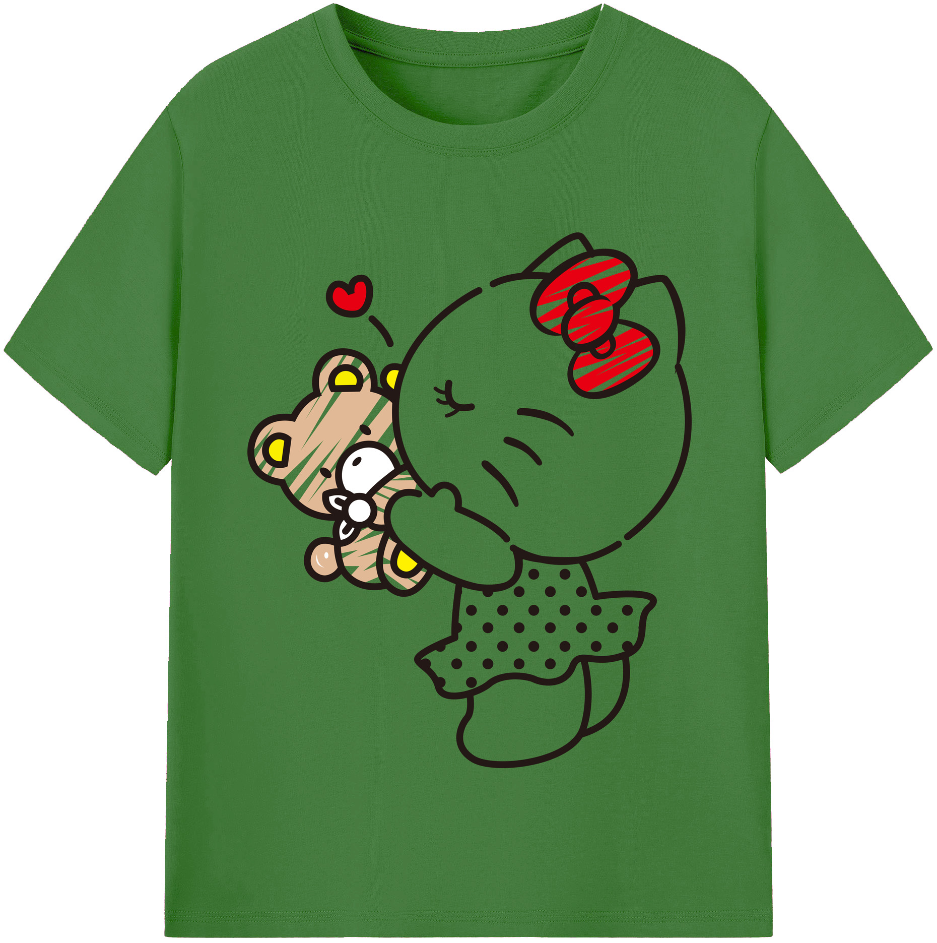 （画像用） Hello Kitty ハローキティ レディースカジュアルプリントTシャツ（綿100％）